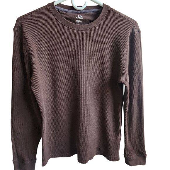 John Ashford Unisex Trending Rich Brown Waffle Knit Thermal L S Tee-Layering-S - Picture 2 of 6